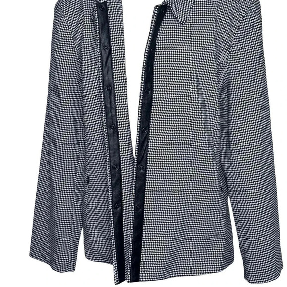 Norton Studio 14 black & white houndstooth stretch classic‎ snap button jacket - Picture 5 of 6